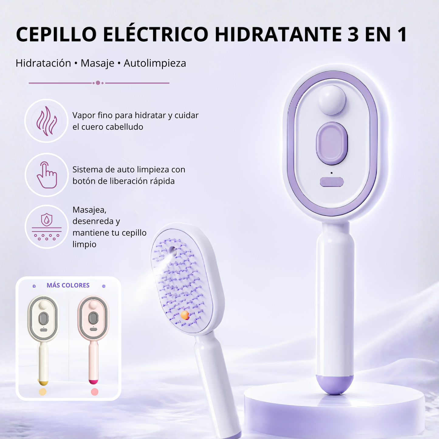 CEPILLO ELÉCTRICO HIDRATANTE 3 EN 1